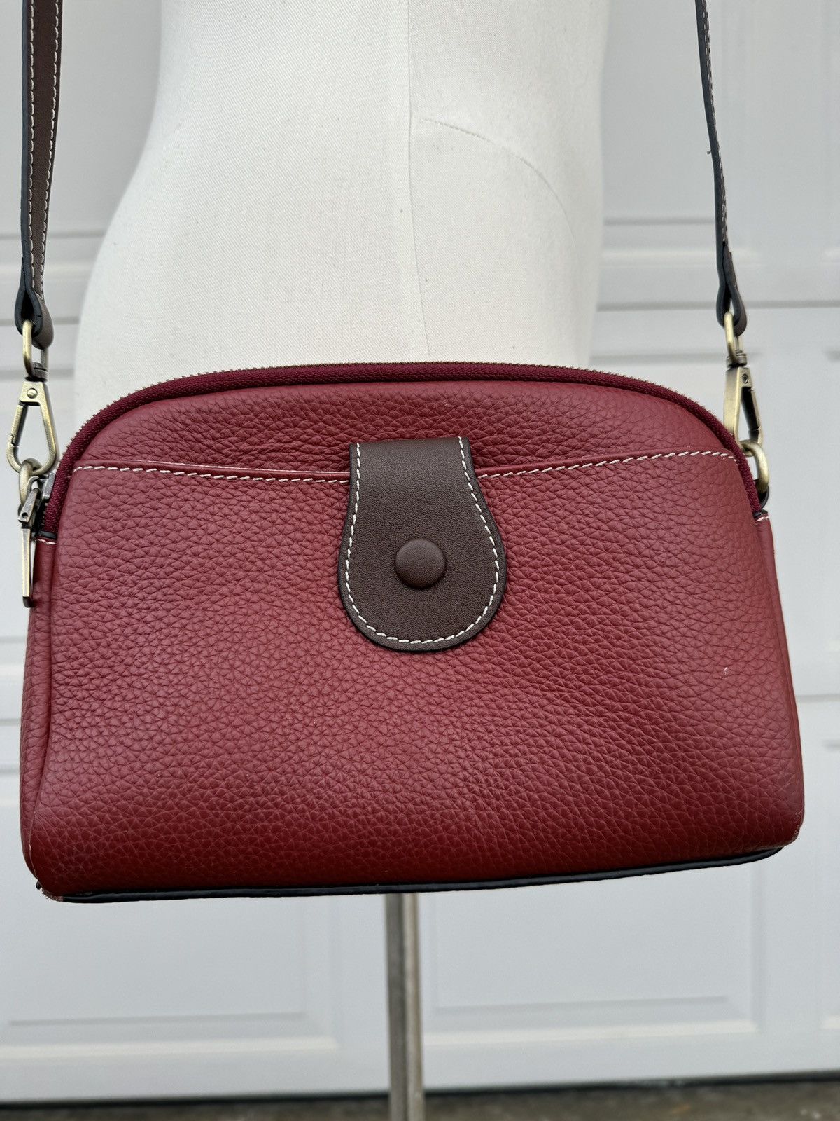Other RED & BROWN LEATHER CONTRAST FLAP PURSE Size ONE SIZE - 3 Thumbnail