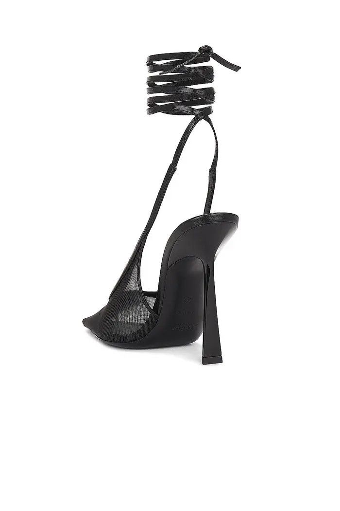 Saint Laurent Paris o1b1hav111025 776291 OXALIS Slingback Pumps in Mesh in Black Size US 10.5 / IT 40.5 - 3 Thumbnail