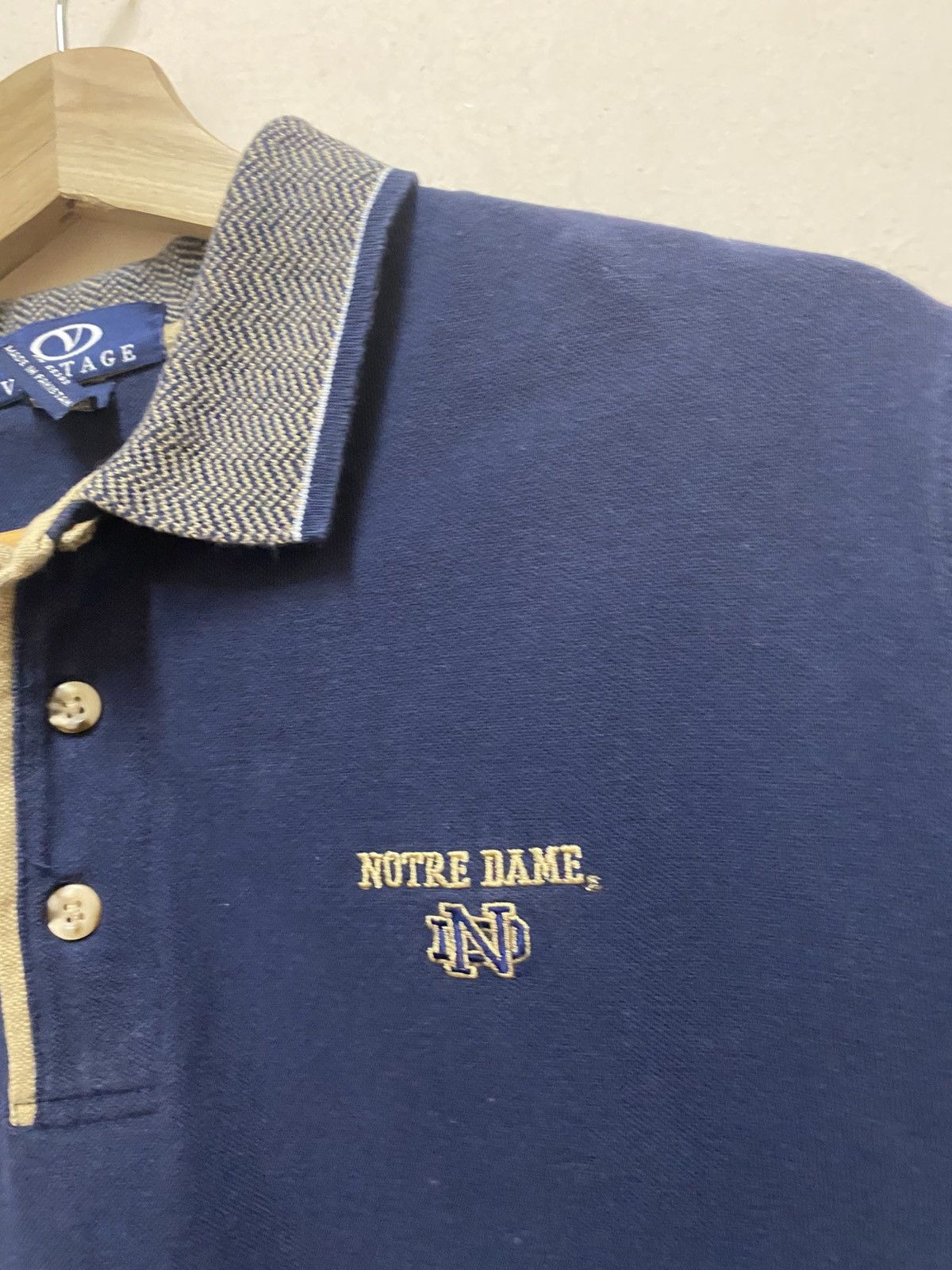The Unbranded Brand Notre Dame Collar Tee Small Logo Size US XS / EU 42 / 0 - 4 Thumbnail