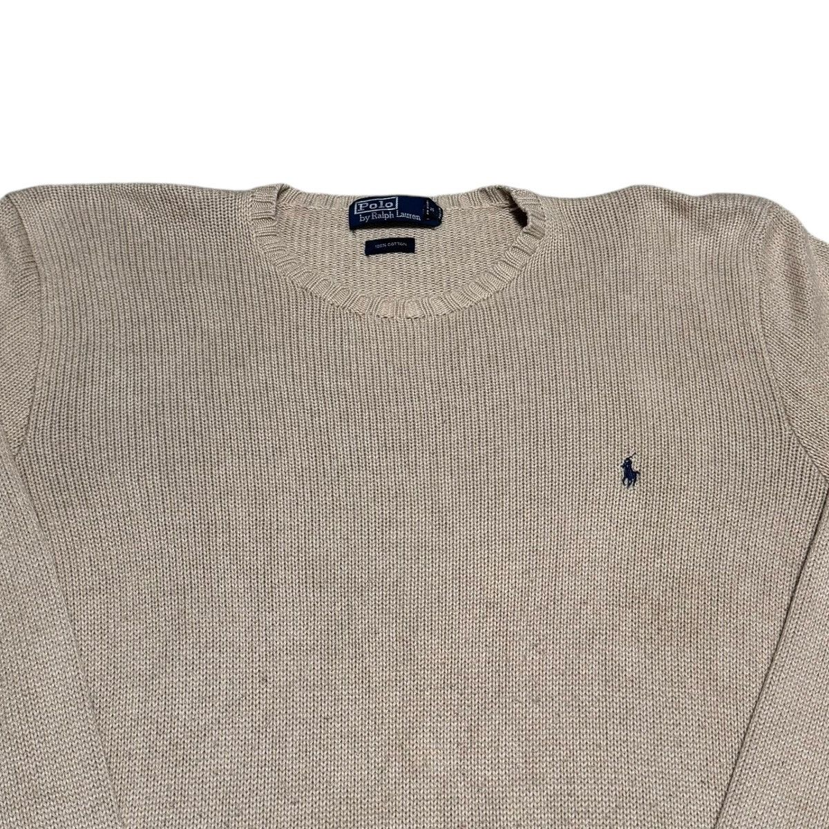 Polo Ralph Lauren × Vintage Vintage Polo Ralph Lauren Cotton Tan Stained Sweater XL Size US XL / EU 56 / 4 - 2 Thumbnail