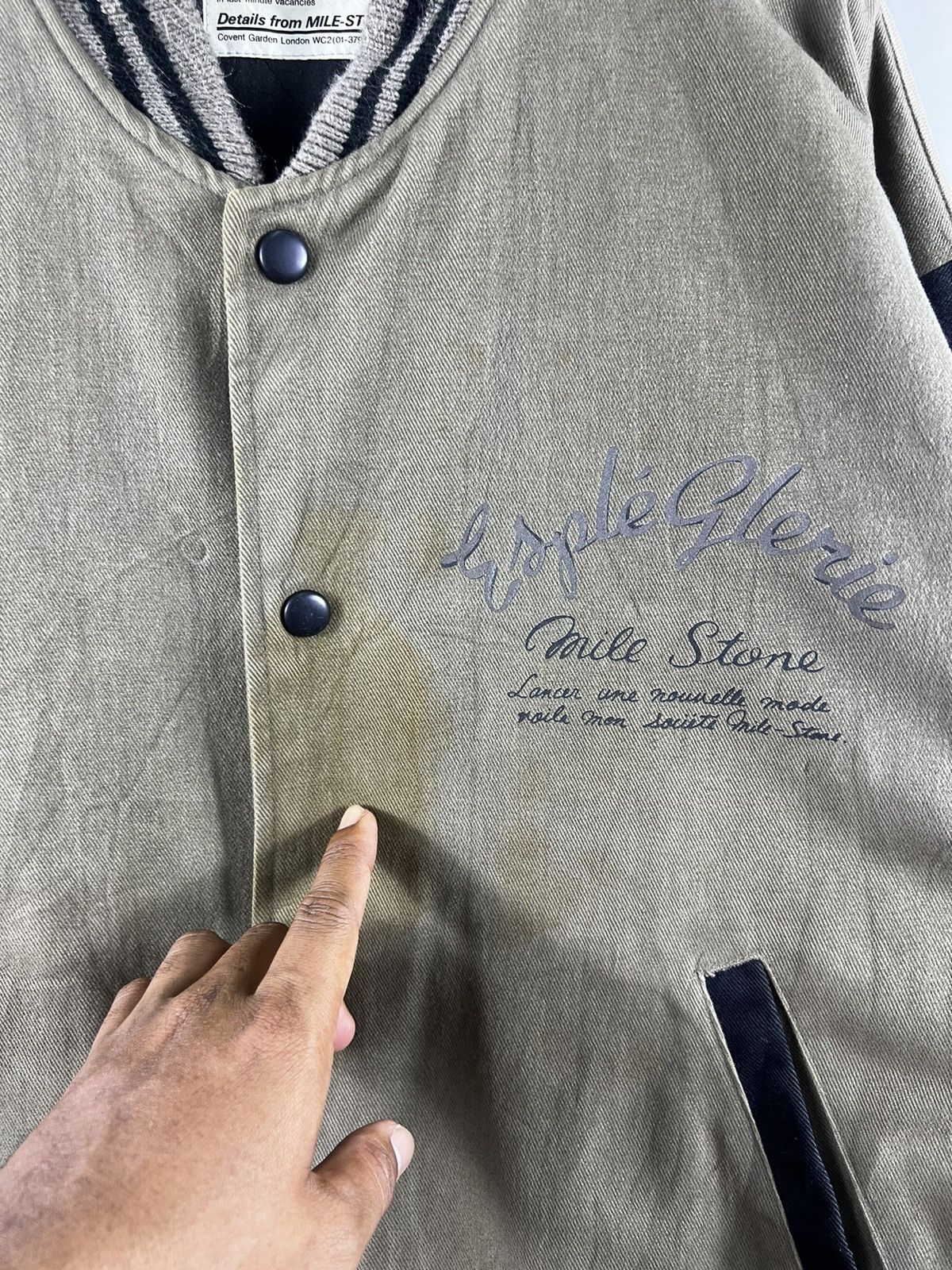 Japanese Brand 🔥 MILE-STONE SPELLOUT BIG LOGO VARSITY JACKET - L Size US L / EU 52-54 / 3 - 5 Thumbnail