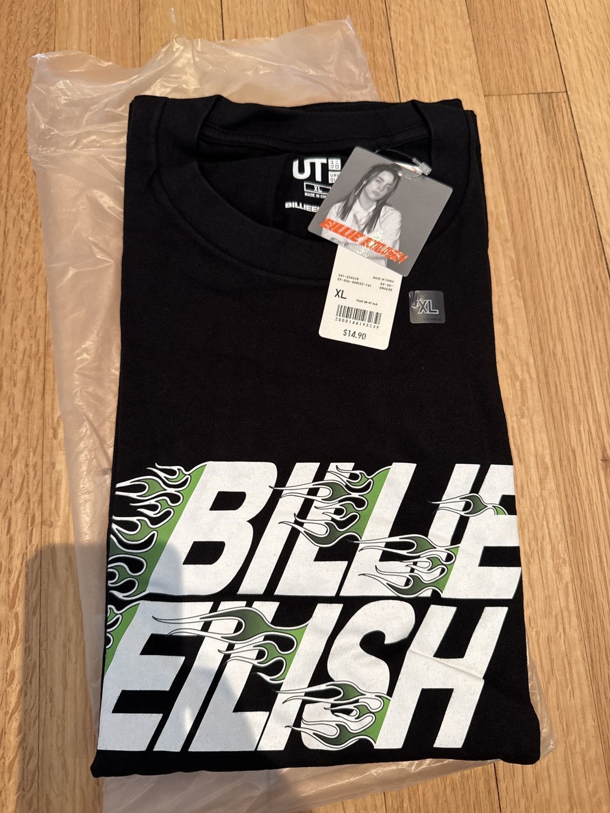 Billie Eilish Billie Eilish x Uniqlo Black Tshirt Sz XL Size US XL / EU 56 / 4 - 1 Thumbnail