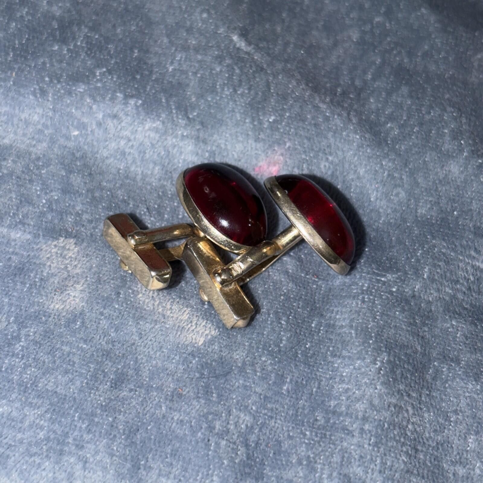 Sankuanz 1950s-60s Vtg Swank Cabochon Gold Tone Vintage Cuff Links Size ONE SIZE - 3 Thumbnail