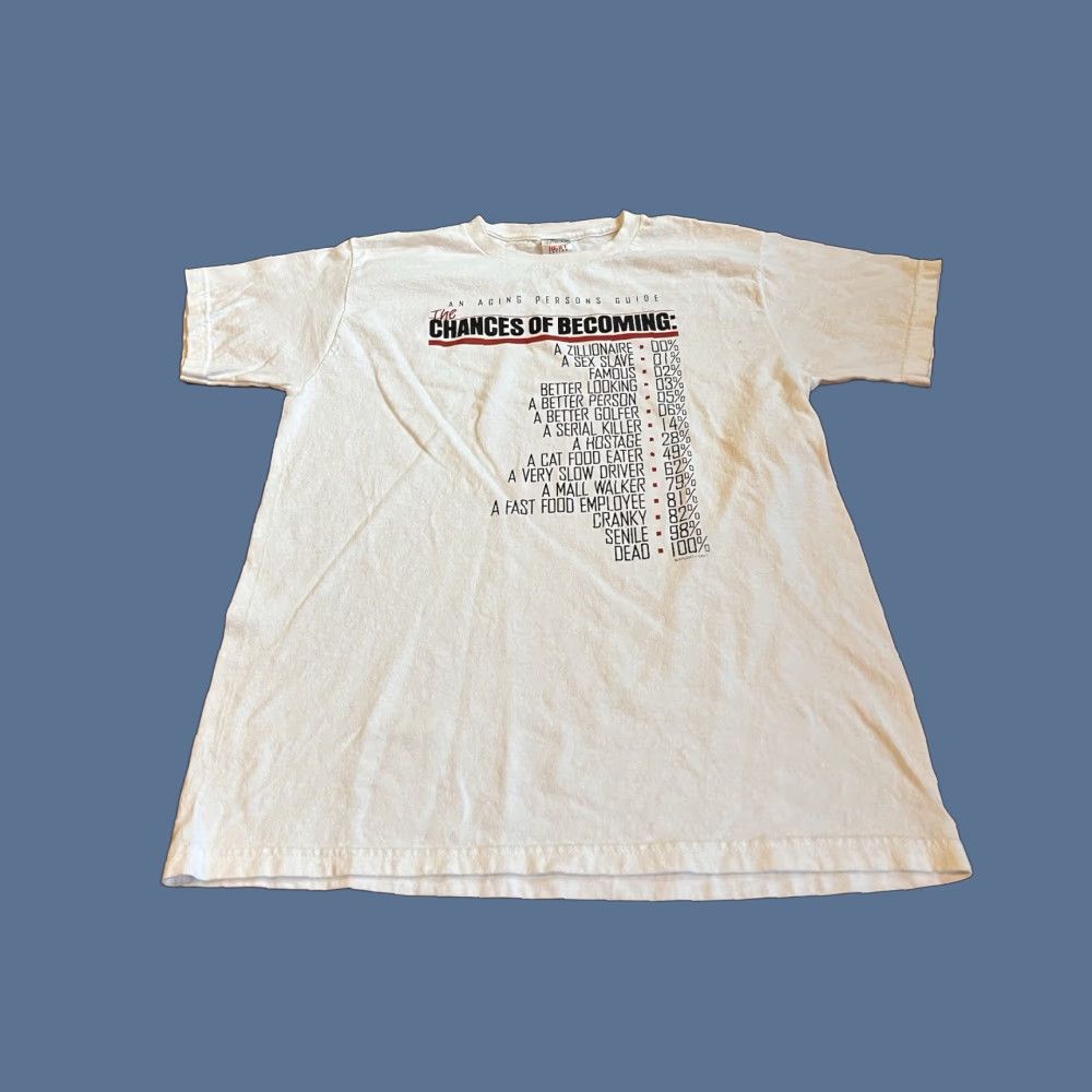 Fruit Of The Loom VINTAGE Fruit of the Loom Shirt Mens Medium White 90s Funny Quote Graphic Size US M / EU 48-50 / 2 - 1 Thumbnail