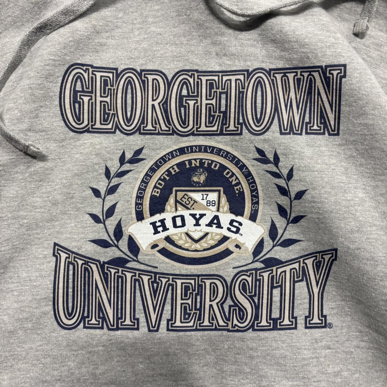 Japanese Brand × Vintage Crazy Vintage Y2K/2000s Georgetown University Grey College Essential Hoodie! Size US XL / EU 56 / 4 - 2 Thumbnail