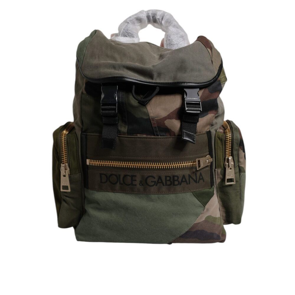 Dolce & Gabbana Dolce & Gabbana Military Green Patchwork Travel Backpack Bag Size ONE SIZE - 6 Thumbnail