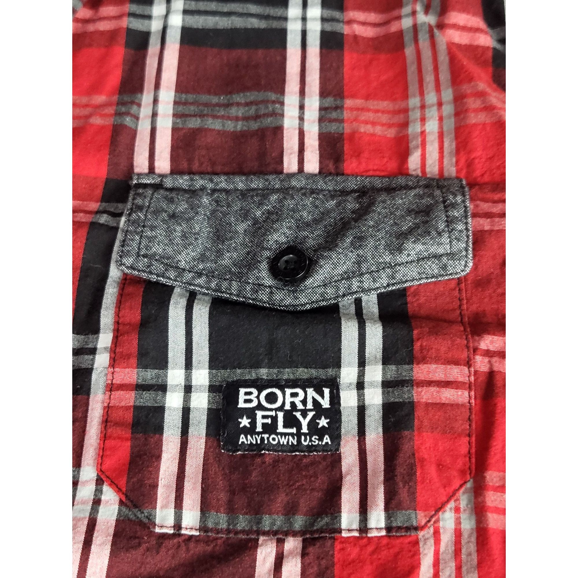 Born Fly Born Fly Red Plaid Button Up Shirt Men Sz 4XL Cotton Plus Si Size US XXL / EU 58 / 5 - 5 Thumbnail