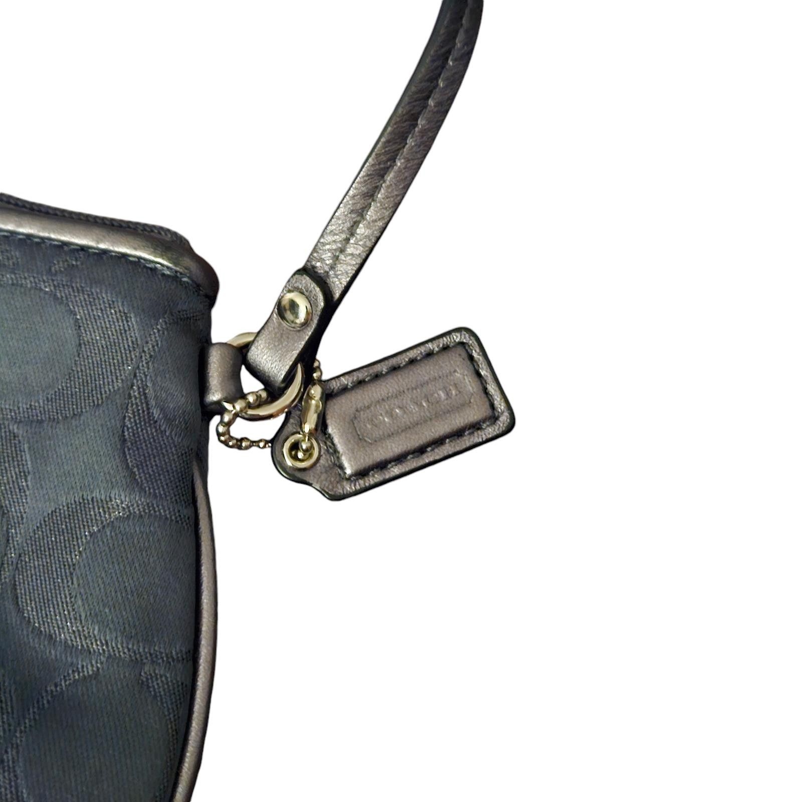 Coach Coach Black Signature Wristlet Clutch with Leather Trim* Size ONE SIZE - 2 Thumbnail