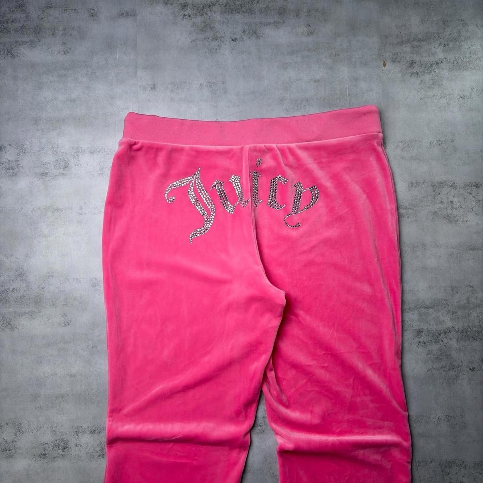 Juicy Couture Jeans Y2K Pink Juicy Couture Grunge Flared Rhinestone Sweatpants Size 36" / US 14 / IT 50 - 2 Thumbnail