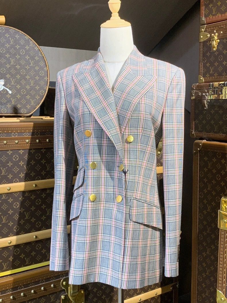 Gucci Gucci Double Breasted Checked Blazer-2506 Size US M / EU 48-50 / 2 - 1 Thumbnail
