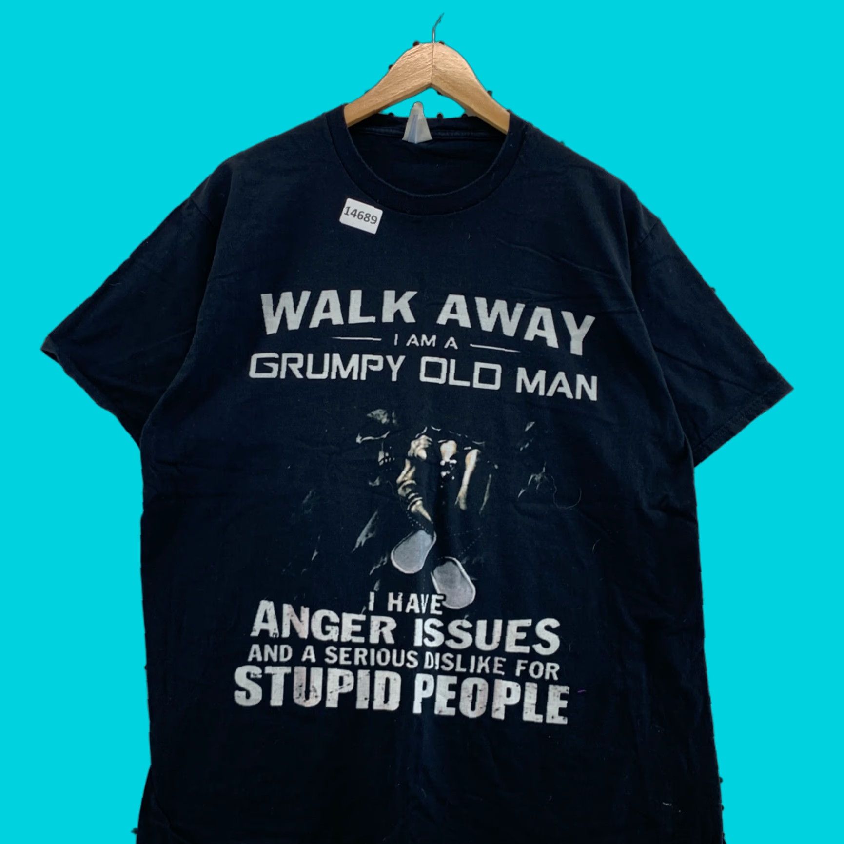 Port & Company VINTAGE Funny Grumpy Grandpa Shirt Mens XL Black Funny Quote Short Sleeve Size US XL / EU 56 / 4 - 1 Thumbnail