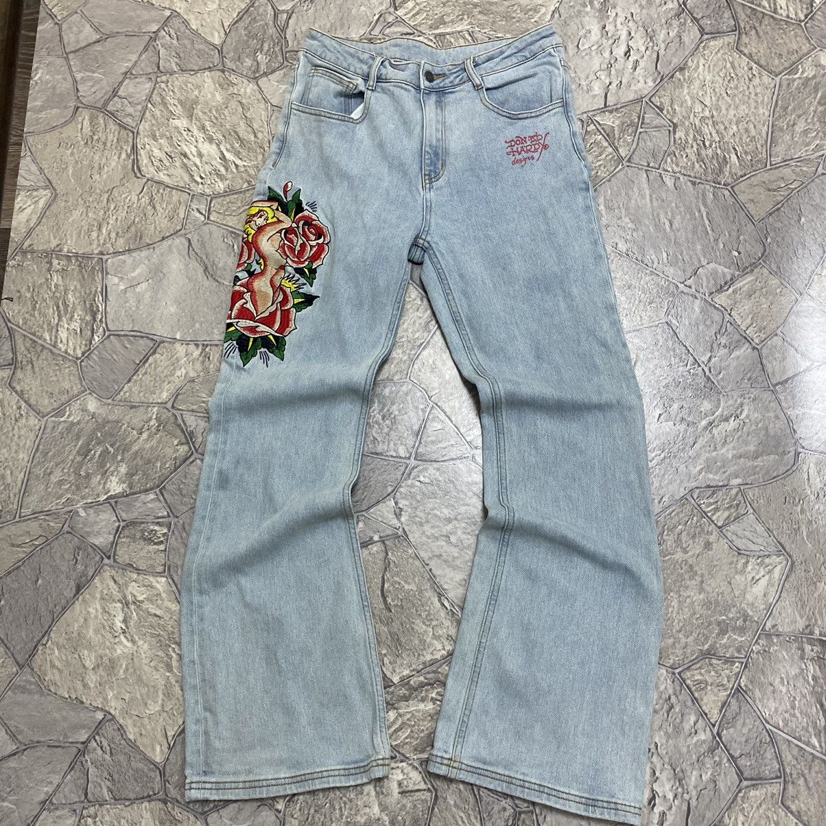 Ed Hardy Vintage Ed Hardy Jeans Y2K Flared Jeans Size 31" - 1 Thumbnail