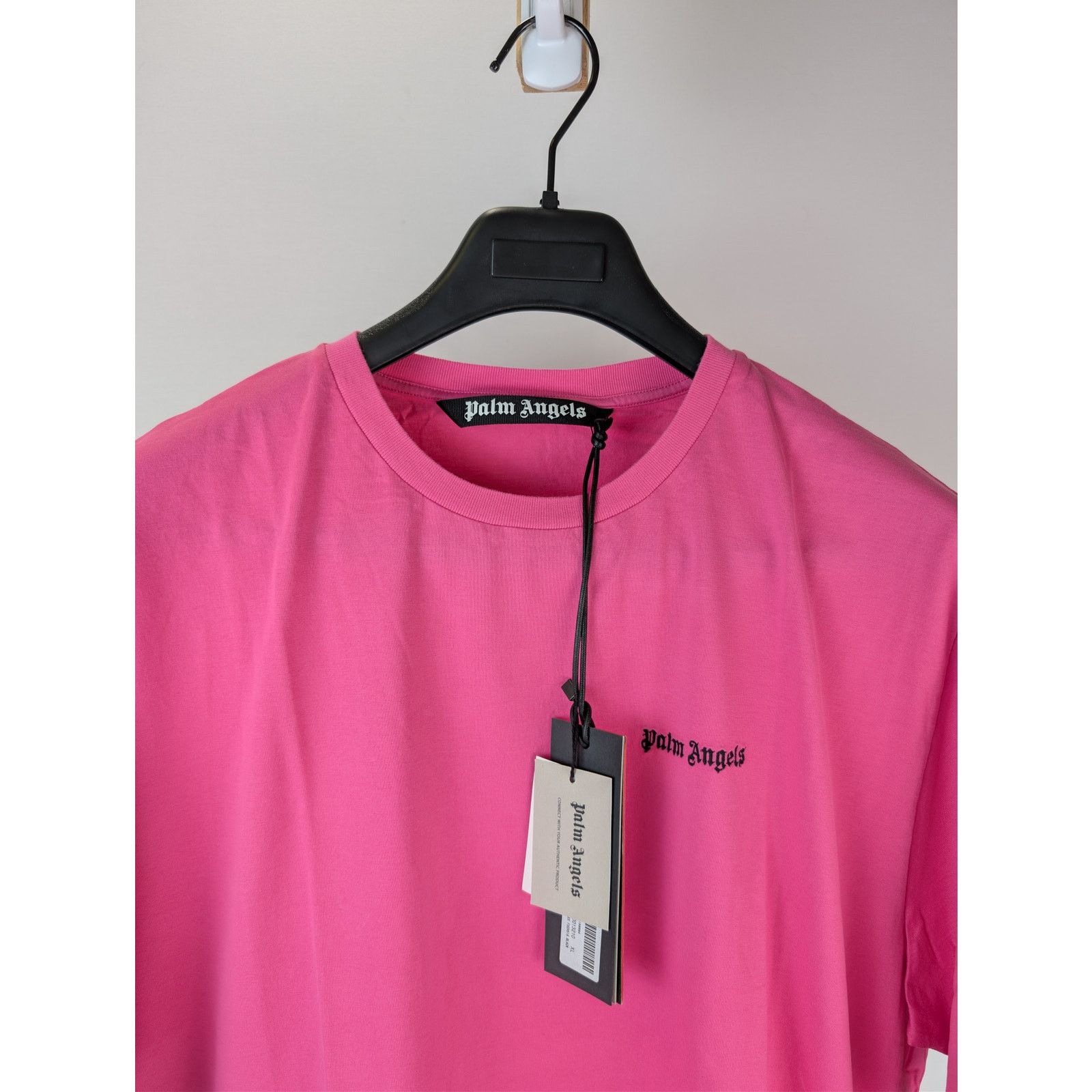 Palm Angels o1rshd1 Embroidered Logo Slim T-Shirt in Fuchsia Pink/Black Size US XL / EU 56 / 4 - 7 Thumbnail
