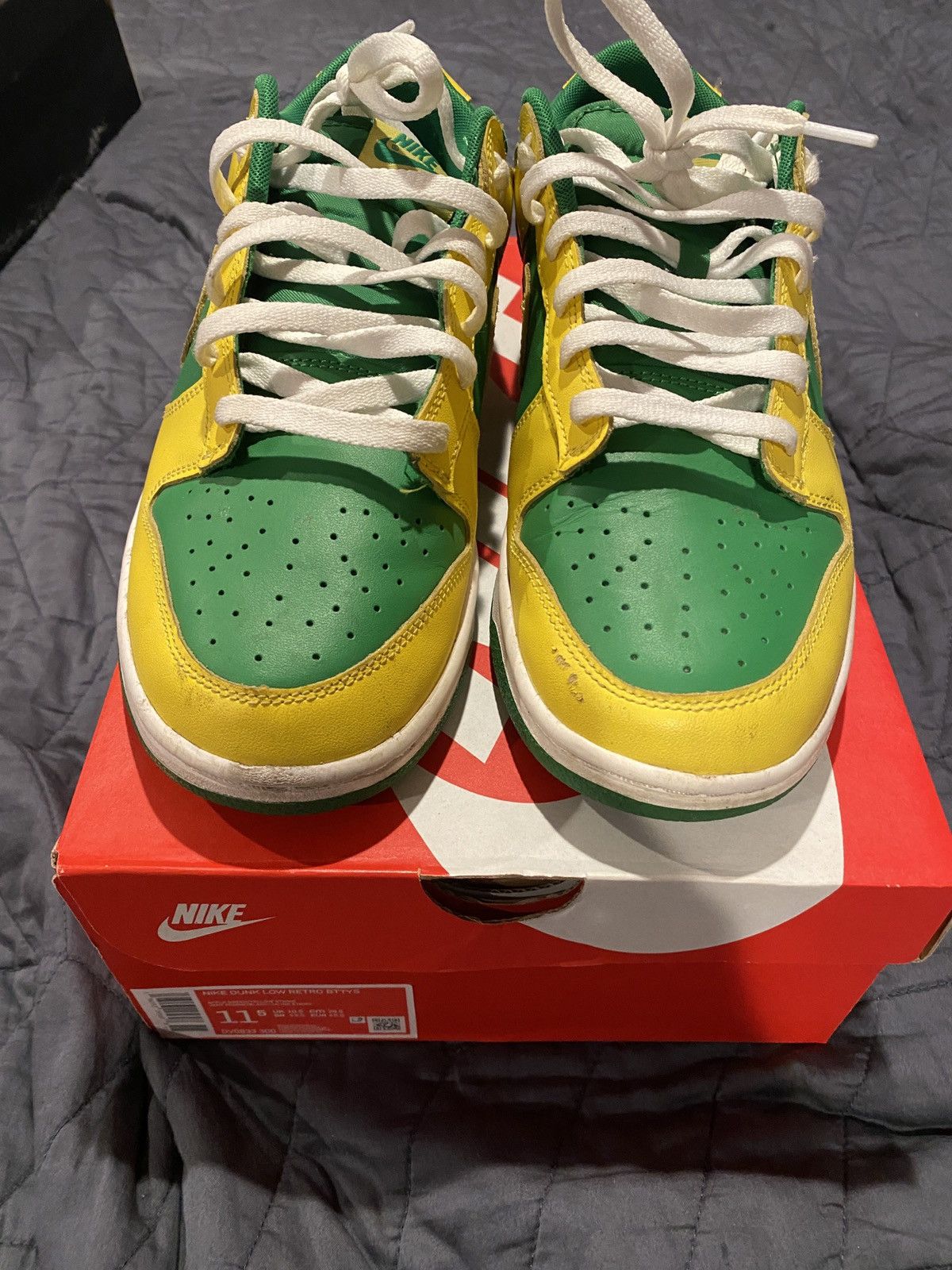 image of Nike Dunk Low Mens Size 11.5 “Reverse Brazil” Shoes in White