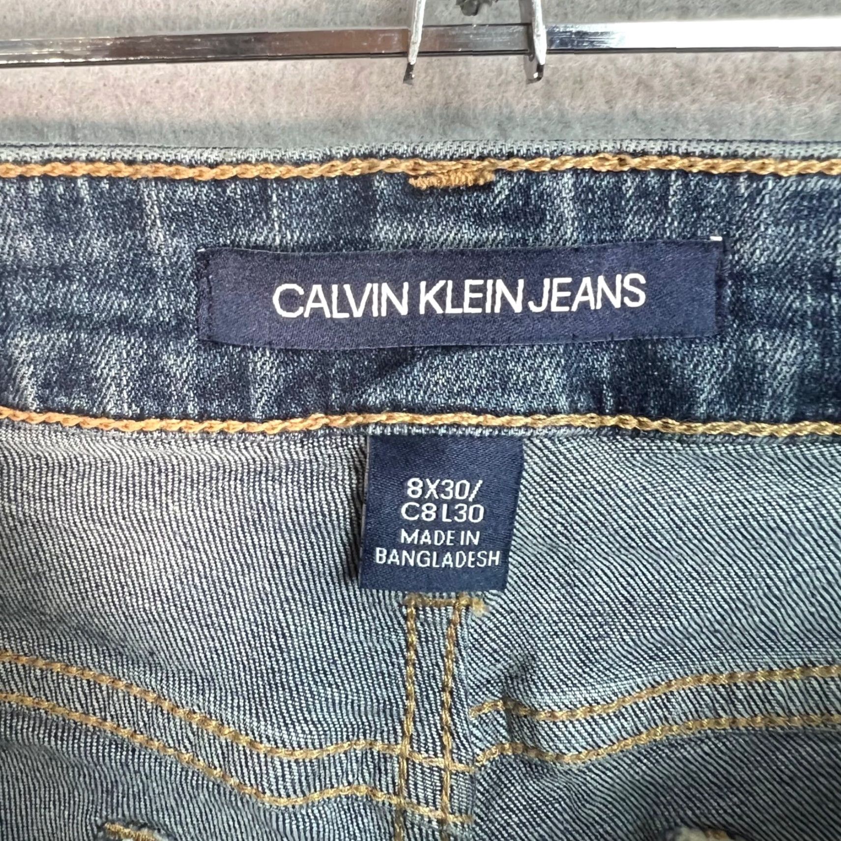 Calvin Klein VINTAGE Calvin Klein Jeans Womens 8 / 30 Slim Skinny Denim Pants Mid Rise Blue Cotton Blend 28.5 Inseam Womens Size 30" / US 8 / IT 44 - 3 Thumbnail