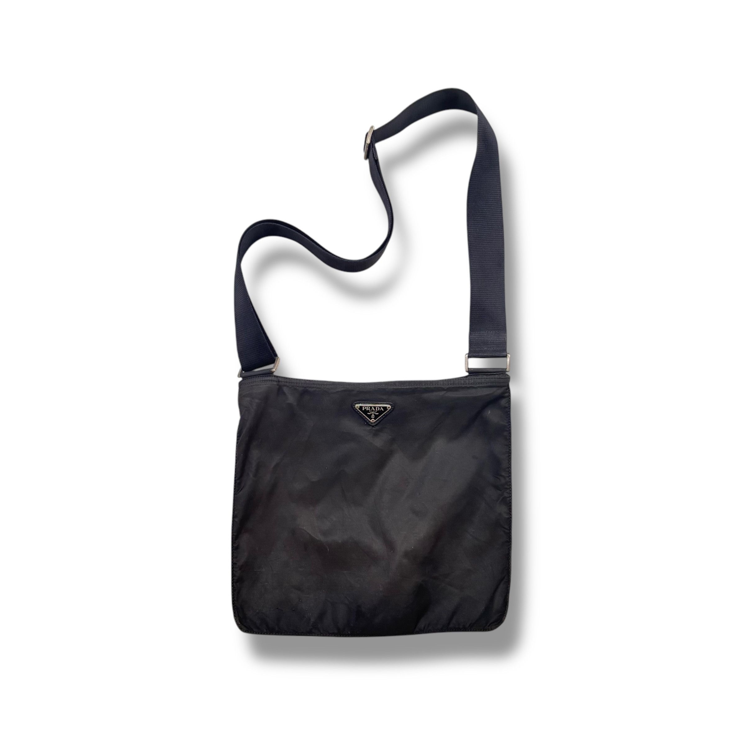 Vintage Prada Nylon Sling Bag in Black, Men's
