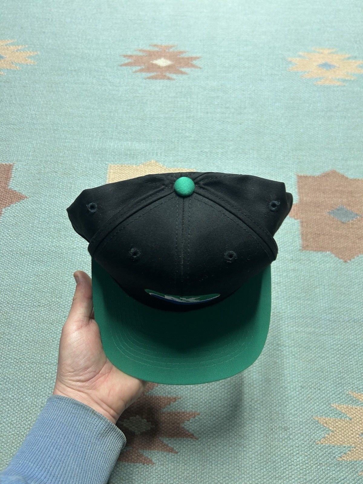 Vintage Vtg SnapBack hat NK seeds black teal embroidered farm feed Size ONE SIZE - 3 Thumbnail