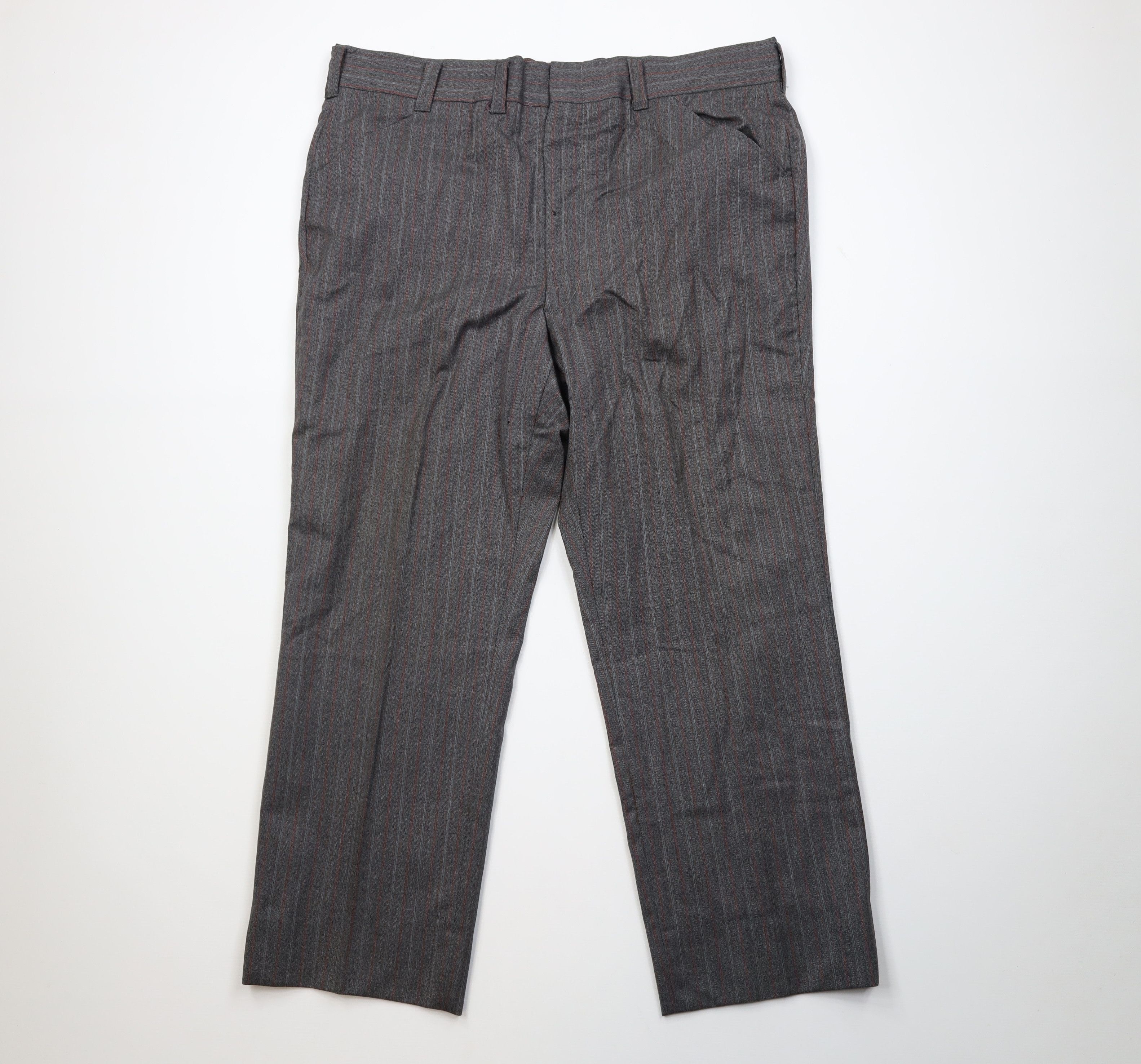 Vintage Vintage 60s Streetwear Wool Striped Wide Leg Chino Pants USA Size US 42 / EU 58 - 1 Thumbnail