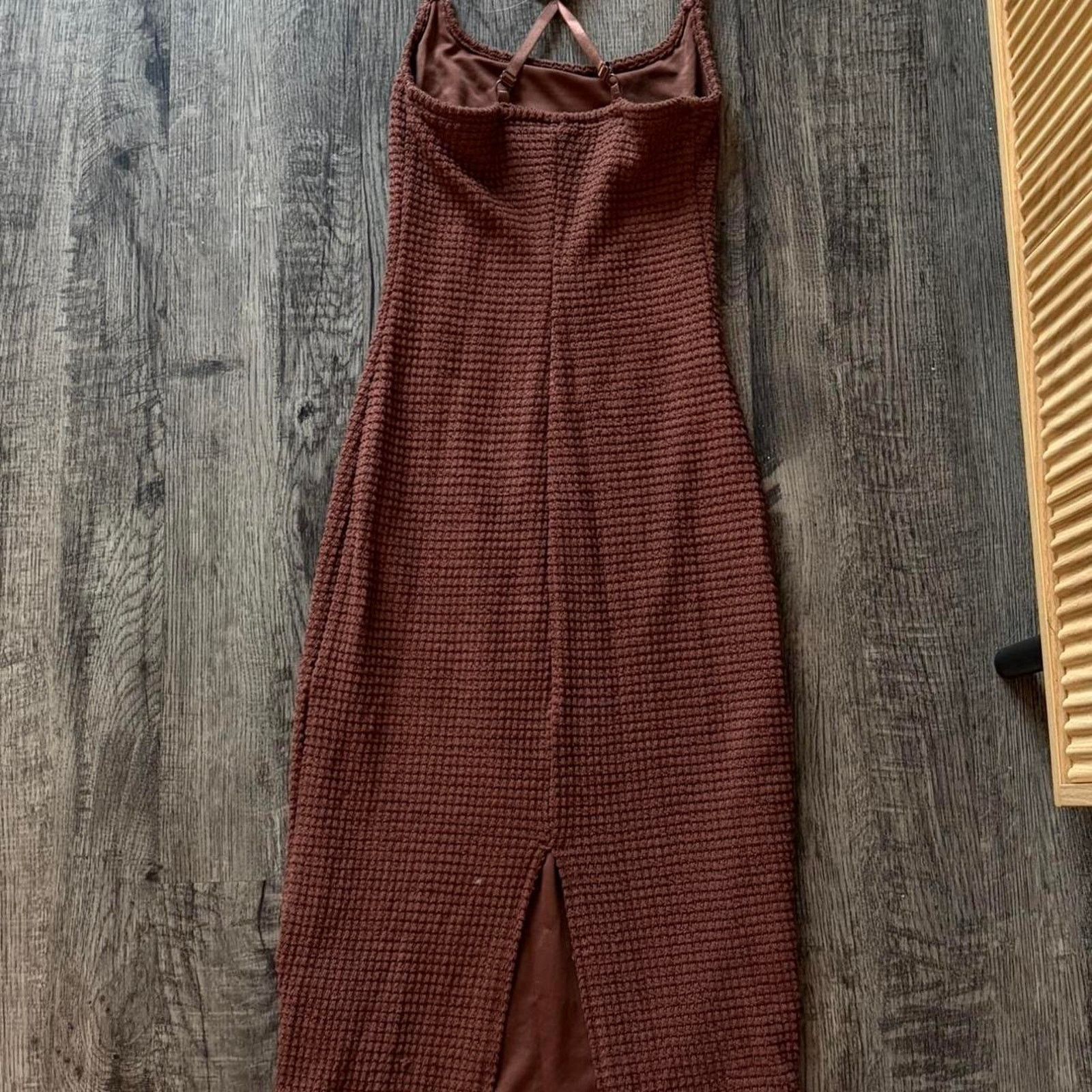 Other Brown waffle knit maxi dress Size XXS / US 00 / IT 34 - 3 Thumbnail