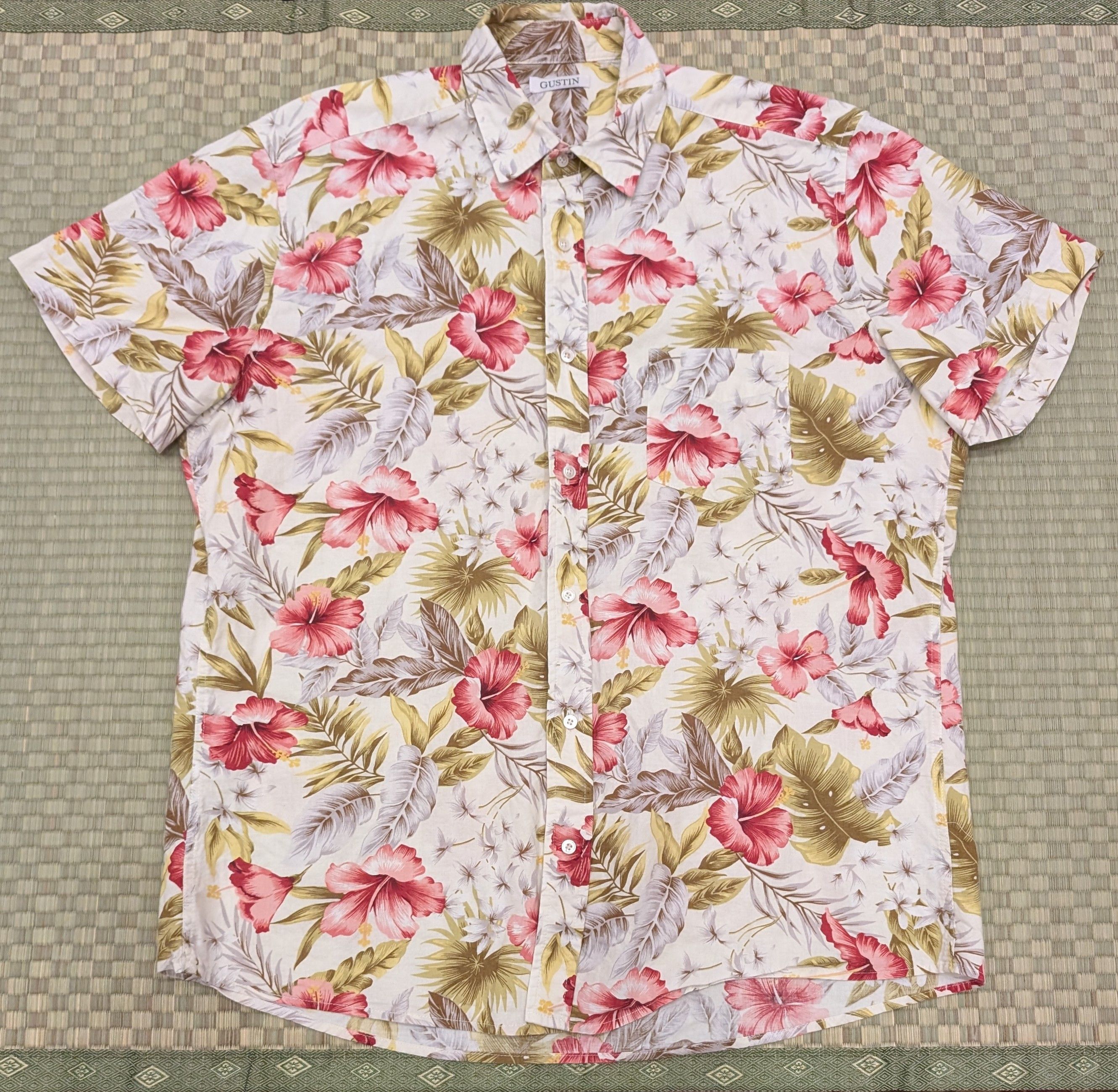 Gustin Gustin Aloha Hawaiian Shirt Floral Size L/XL Made in USA Size US XL / EU 56 / 4 - 1 Thumbnail