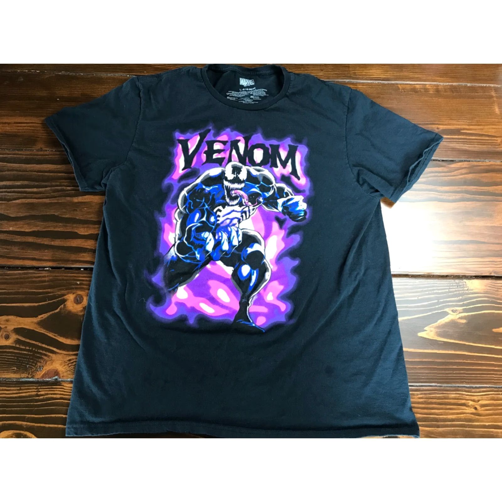Vintage Marvel T-Shirt Men Large Black Venom Tee Size US L / EU 52-54 / 3 - 2 Thumbnail