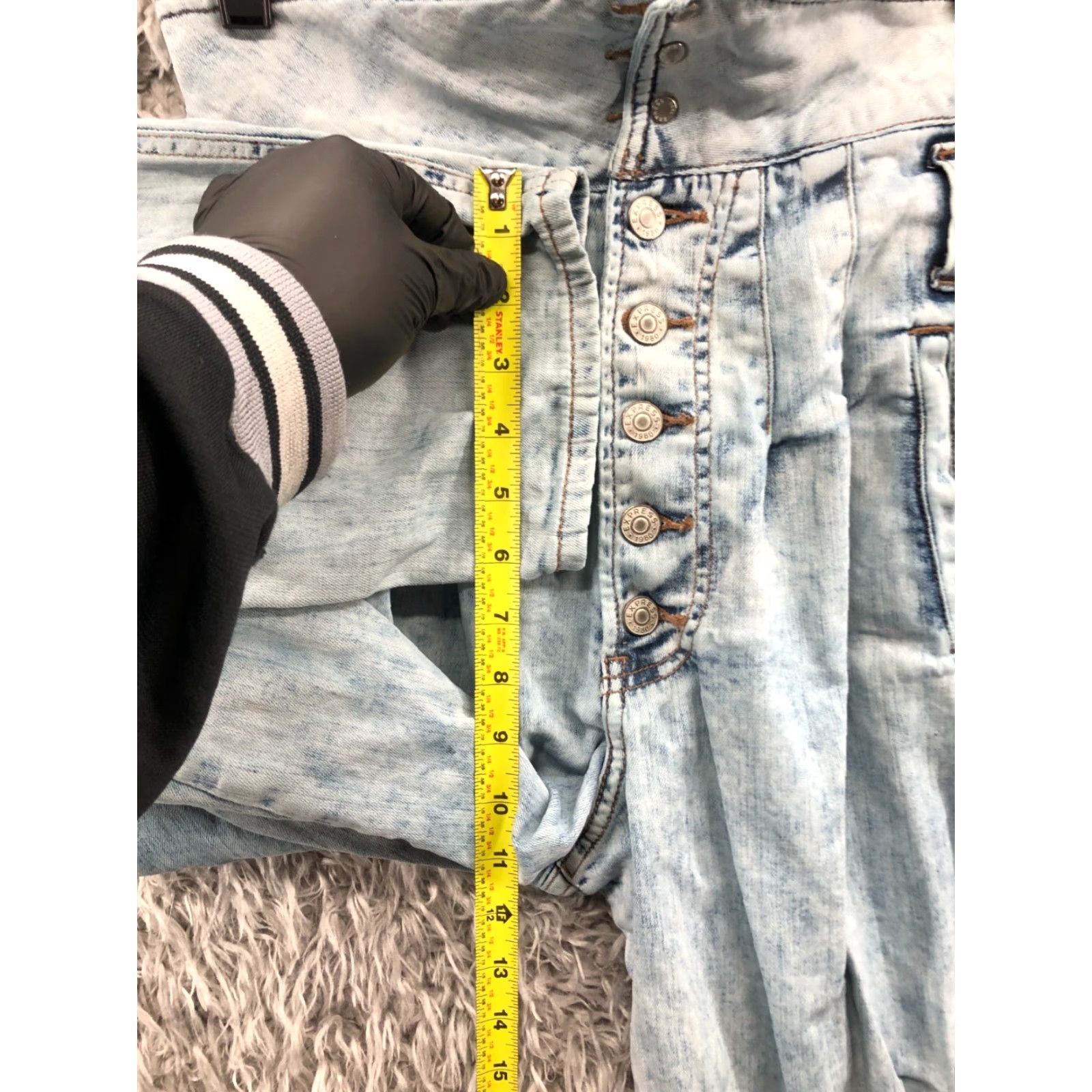 Express VINTAGE Express High Rise Ankle Jeans Womens 4 Light Wash Blue Regular Rise 26in Denim Cotton Size 27" / US 4 / IT 40 - 4 Thumbnail