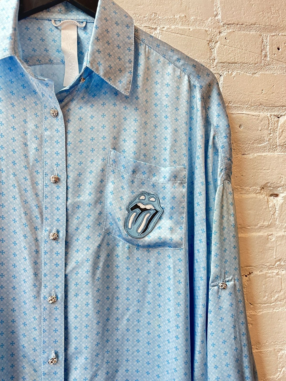 Chrome Hearts CHROME HEARTS ROLLING STONES SILK BUTTON UP M-XL