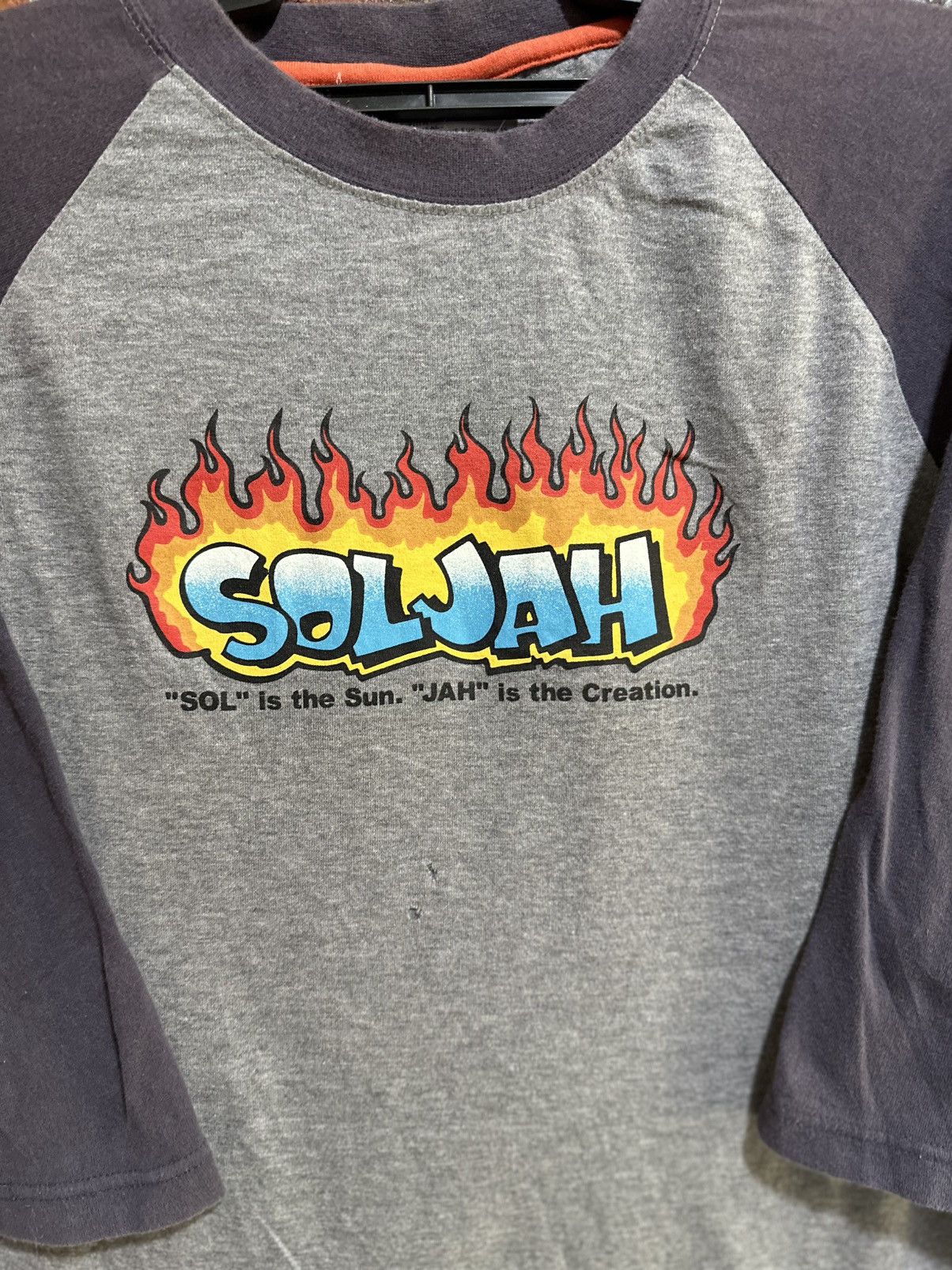 Other Vintage SolJah Flame Logo 3Quater Faded Tee Size US M / EU 48-50 / 2 - 2 Thumbnail