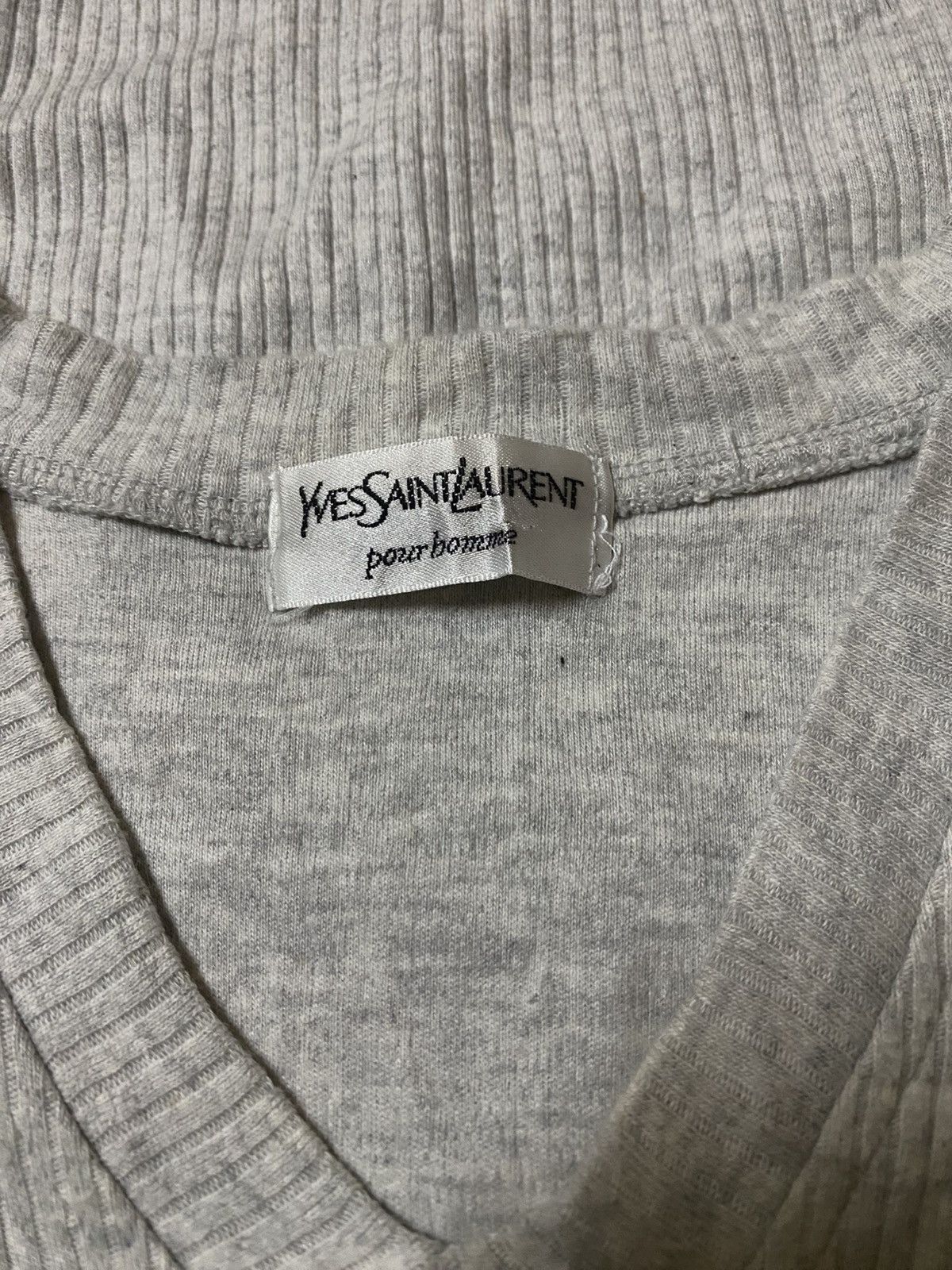 Yves Saint Laurent Vintage 90s YSL Embroidery Spellout Logo Corduroy V Neck Size US M / EU 48-50 / 2 - 3 Thumbnail