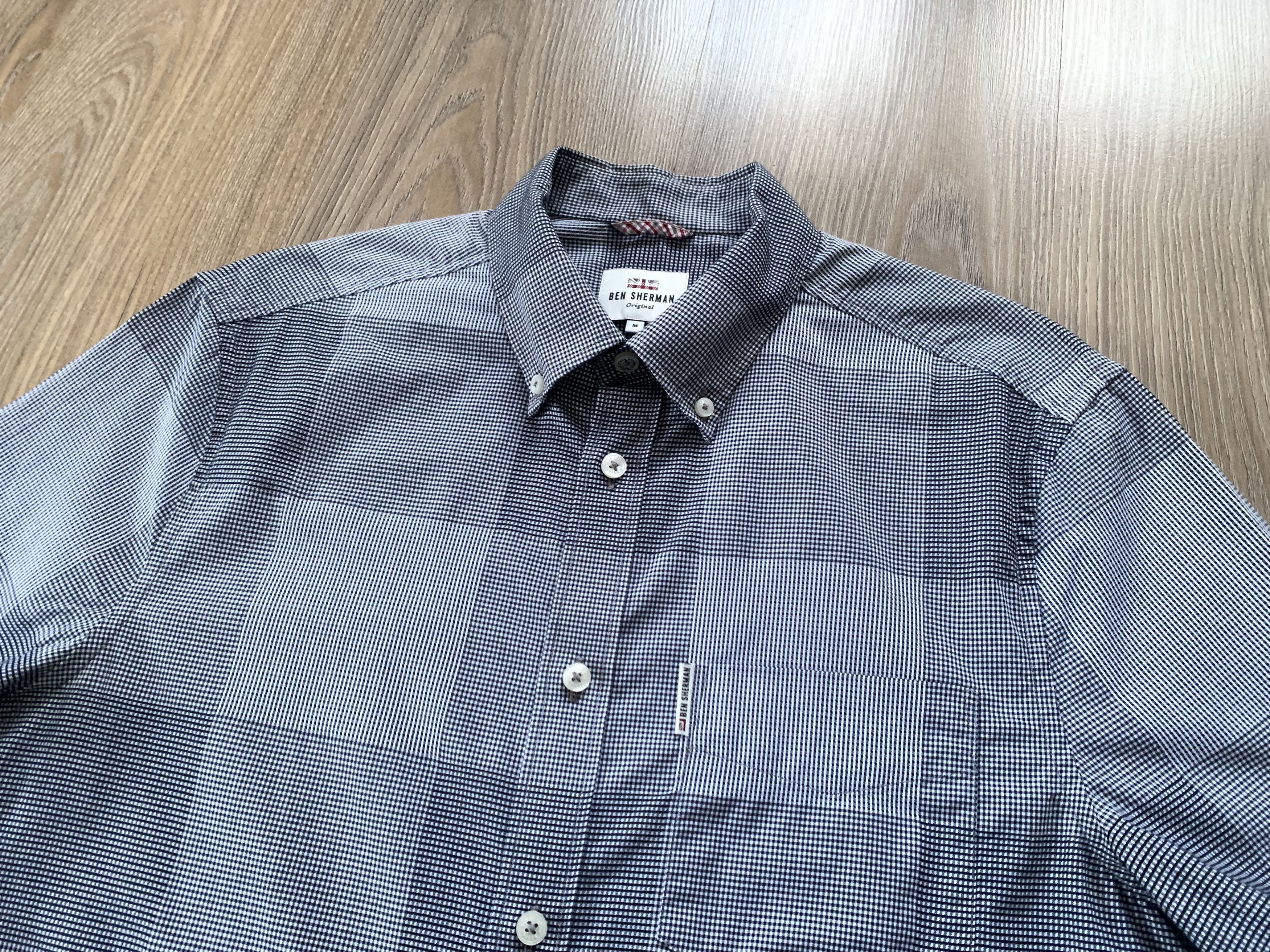 Ben Sherman Ben Sherman Micro Plaid Grey Cotton Button Down Size US M / EU 48-50 / 2 - 4 Thumbnail