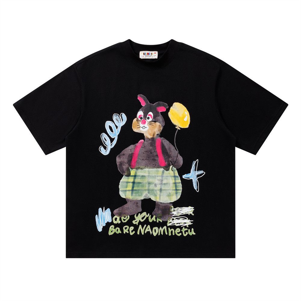 Japanese Brand Men's Hip-Hop Style T-Shirt with Creative Cartoon Print Size US M / EU 48-50 / 2 - 1 Thumbnail