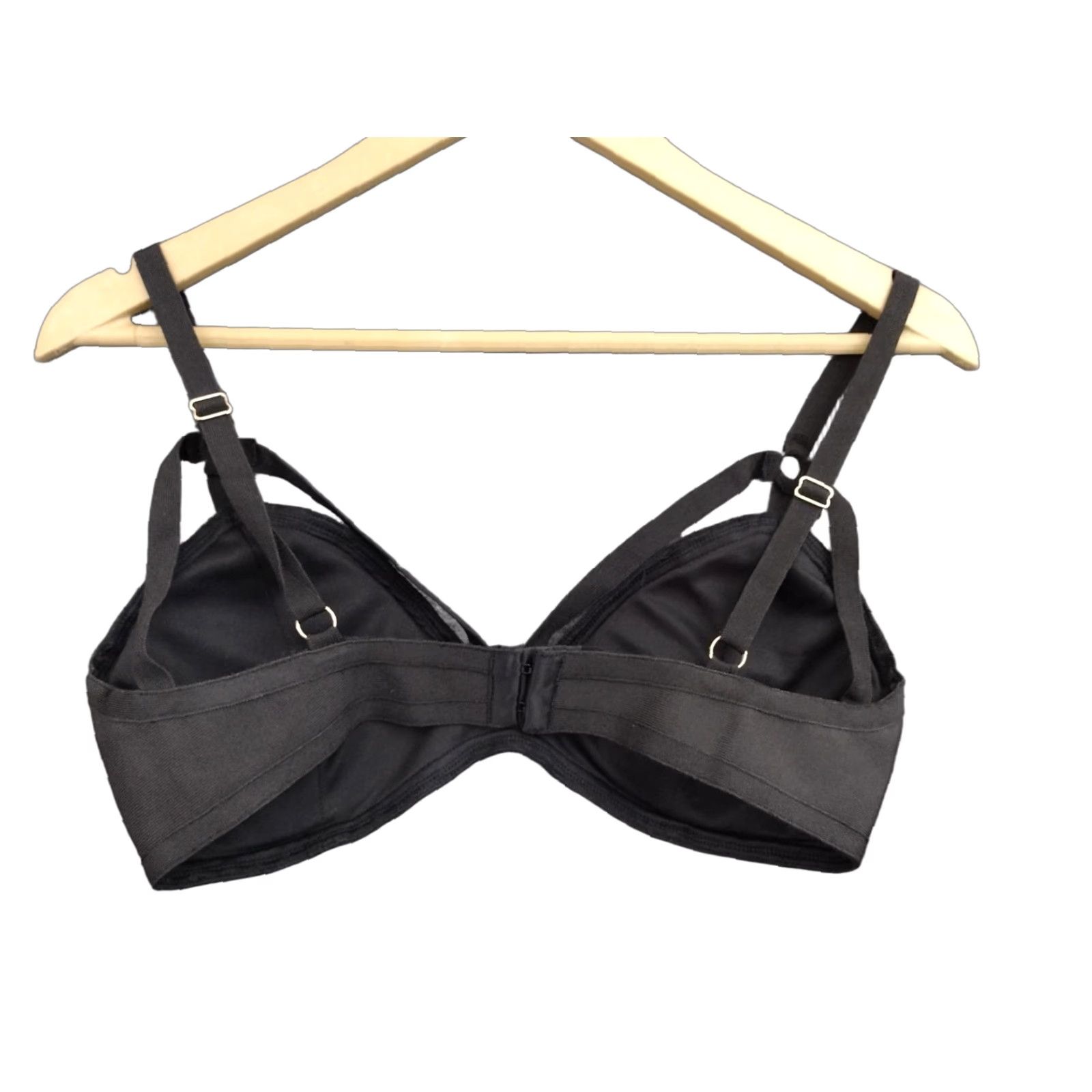 Vintage Codigo Womens Balconette Bra S Black DD Lightly Lined Strappy Underwired Adjustable Hook & Eye Nike Size ONE SIZE - 1 Thumbnail