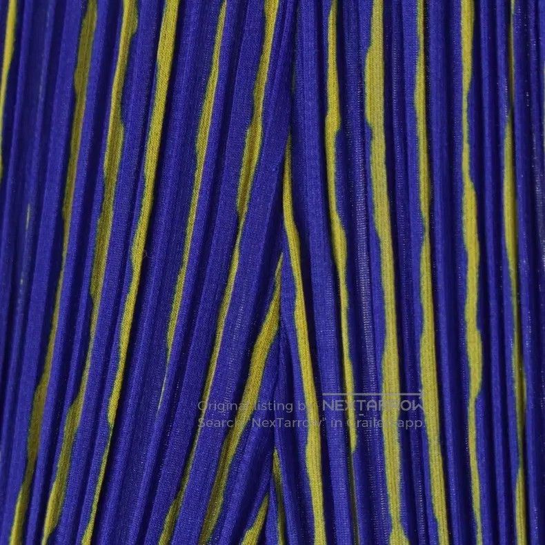 Other Issey Miyake Blue and Yellow Contrast Striped Pleated Pant Size 26" / US 2 / IT 38 - 5 Thumbnail