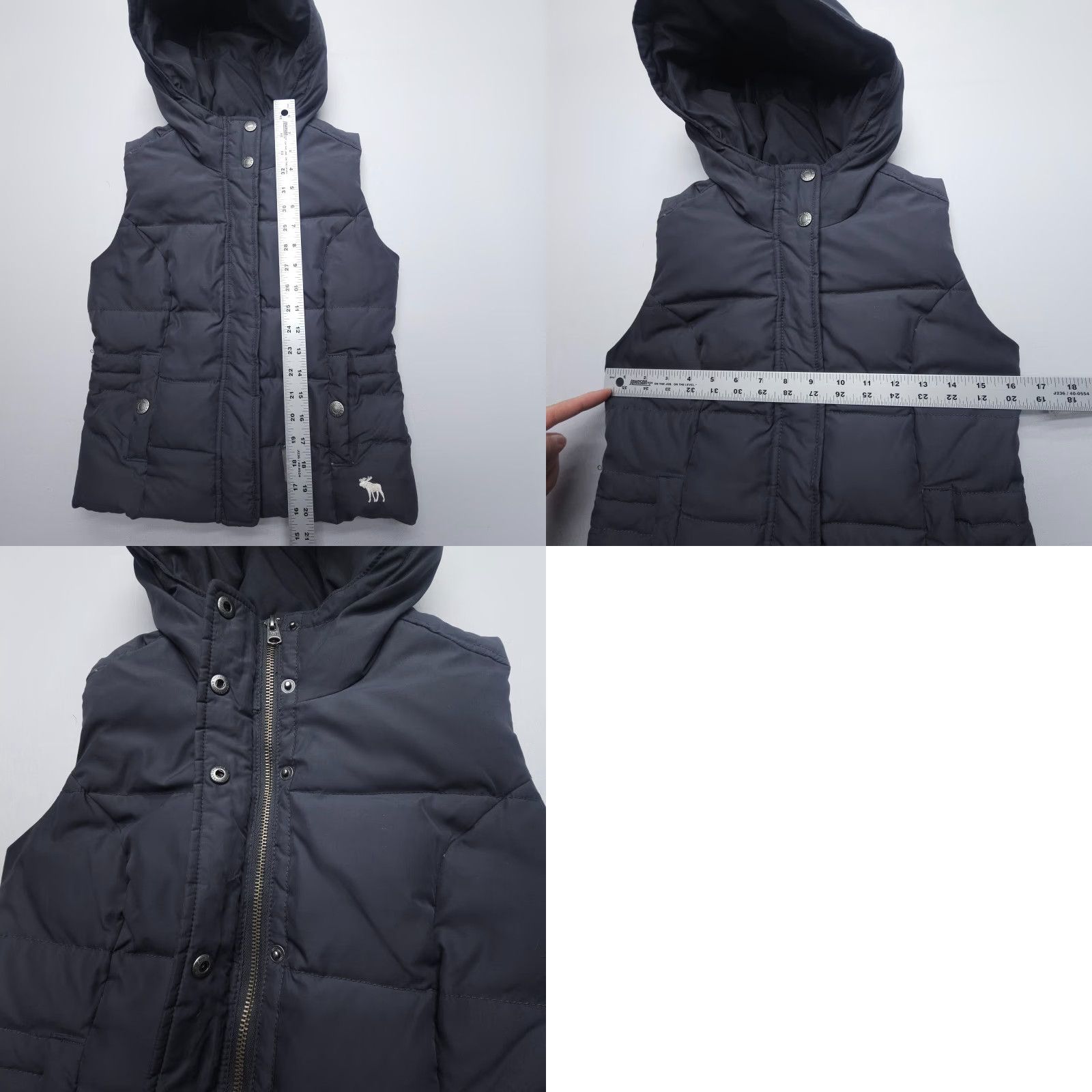 Abercrombie & Fitch Abercrombie & Fitch Goose Down Hooded Puffer Vest Womens XS Gray Vintage No? Size XS / US 0-2 / IT 36-38 - 8 Thumbnail