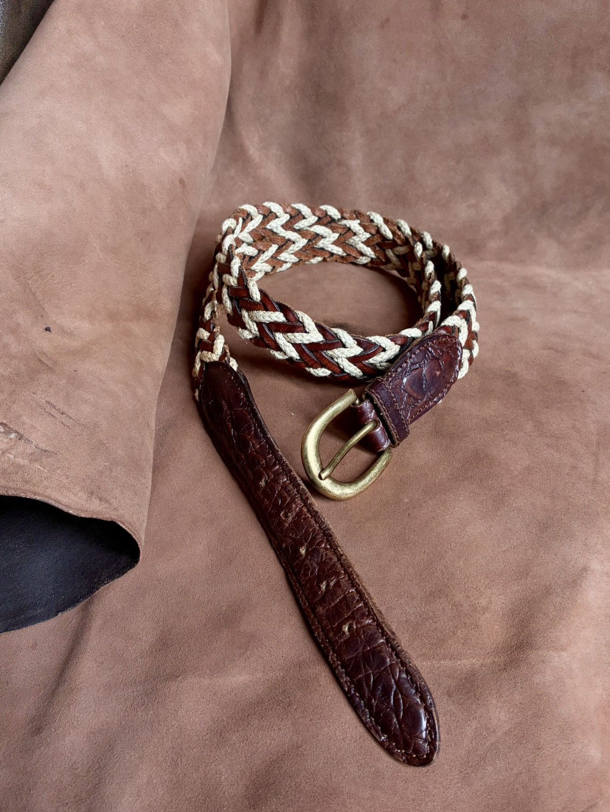 Ermenegildo Zegna ERMENEGILDO ZEGNA braided leather and cord belt Size 34 - 5 Thumbnail