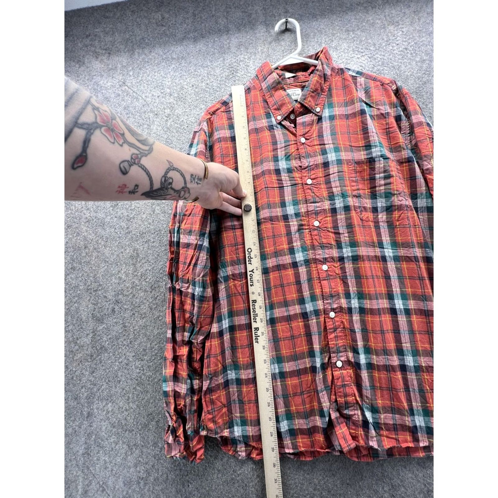 J.Crew J Crew Shirt Mens XL Red Plaid Button Down Slim Fit Cotton Long Sleeve Casual Size US XL / EU 56 / 4 - 6 Thumbnail