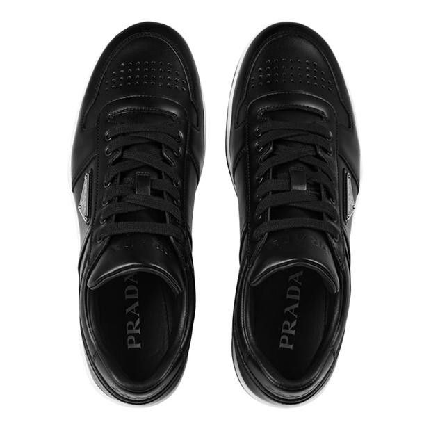Prada Men'S Downtown Leather Low Top Trainers Size US 7 / EU 40 - 5 Thumbnail