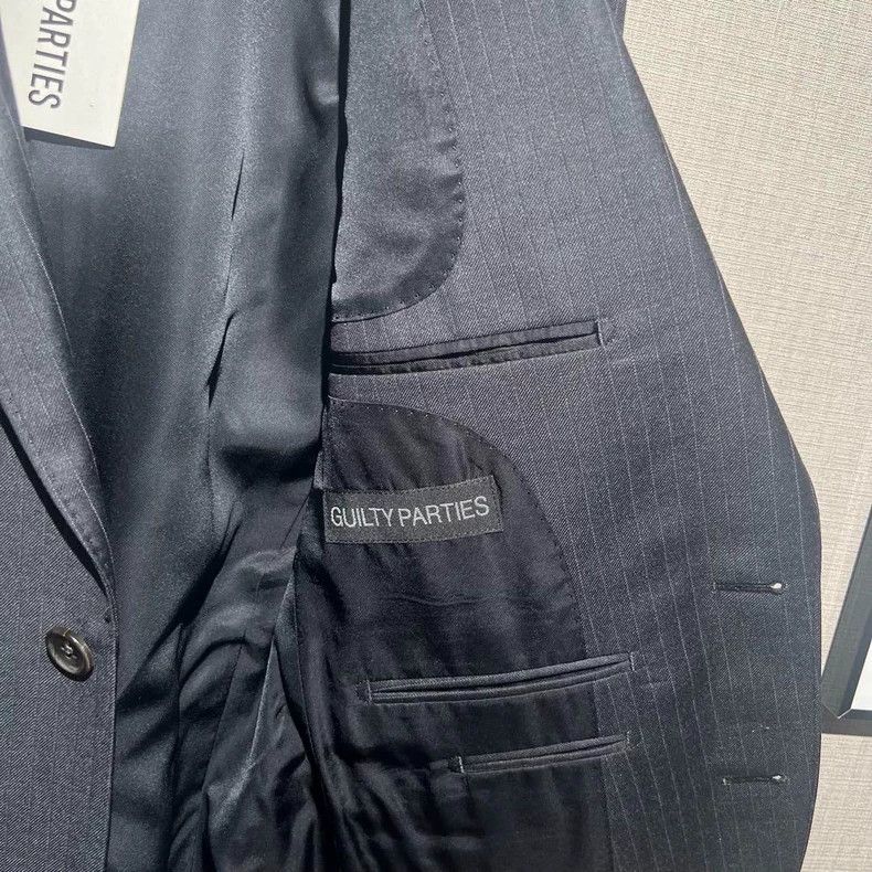 Wacko Maria wacko maria Charcoal black striped suit three-piece suit 25 Size 42R - 3 Thumbnail