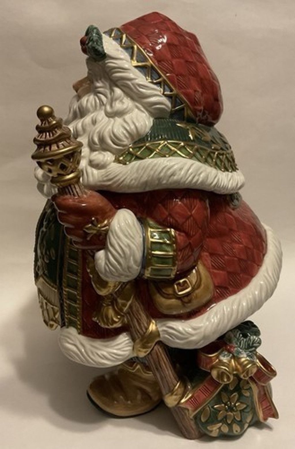 Other NWOB Fitz & Floyd Jolly Ole St. Nick Cookie Jar with Staff Size ONE SIZE - 12 Thumbnail