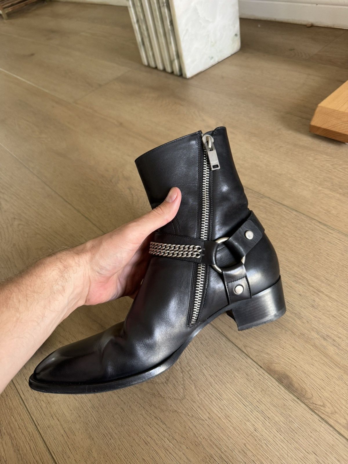 Saint Laurent Paris FW13 Leather Chain Wyatts Size US 9 / EU 42 - 6 Thumbnail