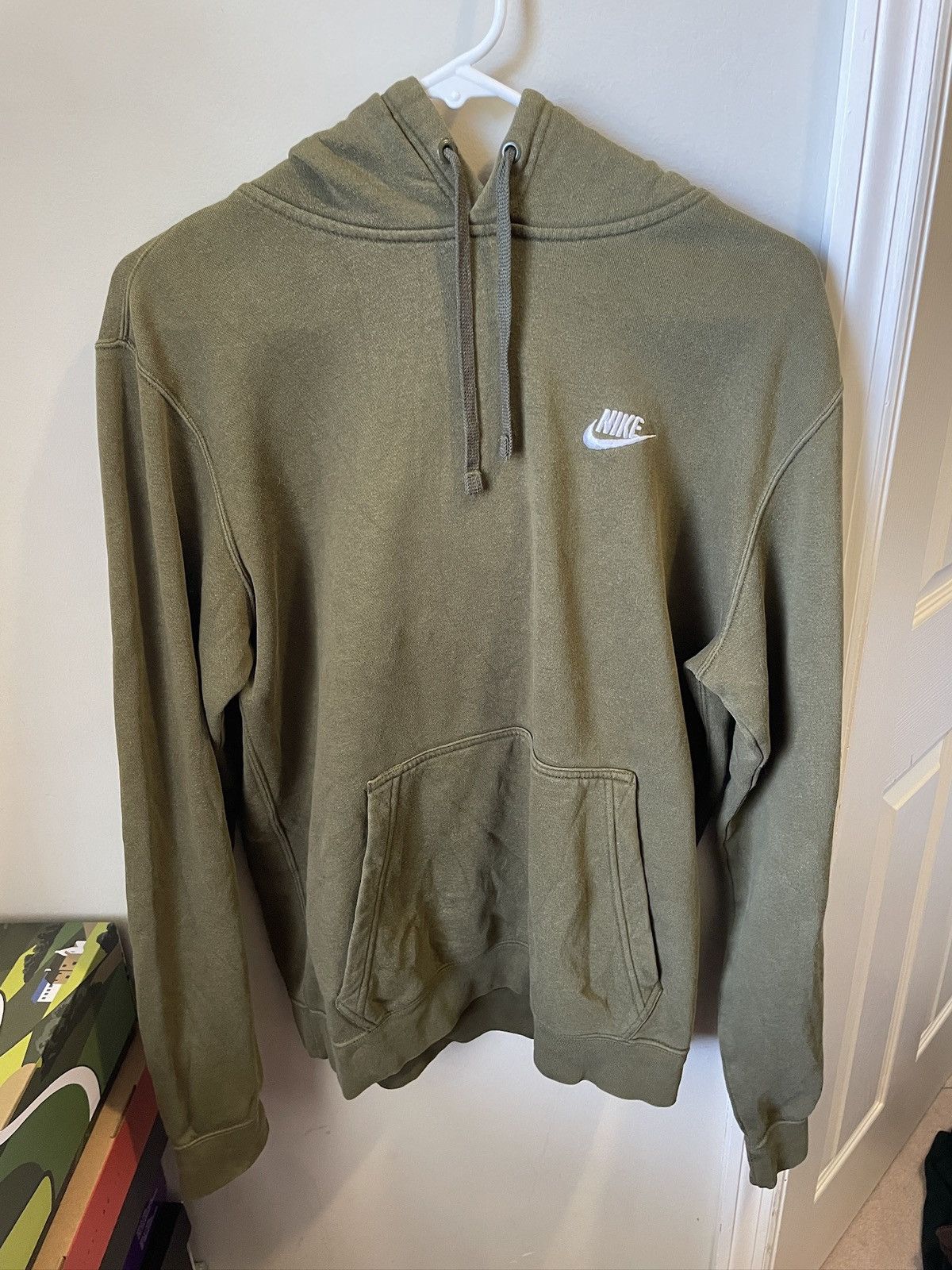 Nike Nike Olive Green Hoodie Pullover Sweatshirt Logo Spellout Size US M / EU 48-50 / 2 - 1 Thumbnail