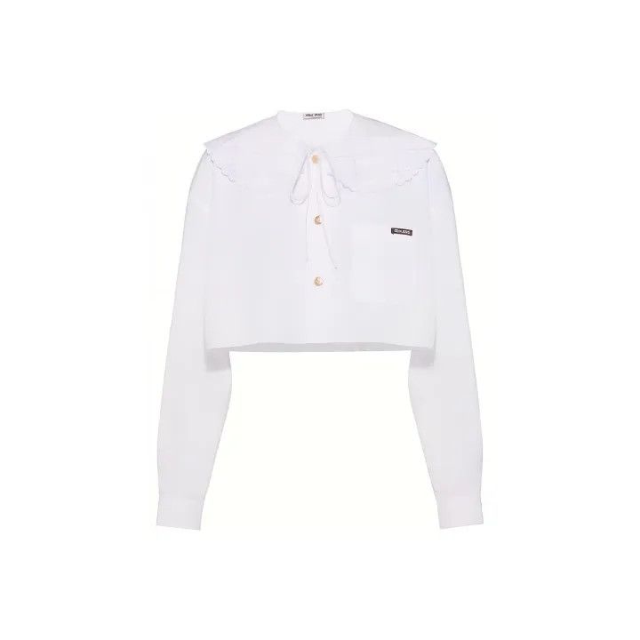 Miu Miu Miu Miu White Long Sleeve Sun Protection Shirt 0079 Size M / US 6-8 / IT 42-44 - 1 Thumbnail
