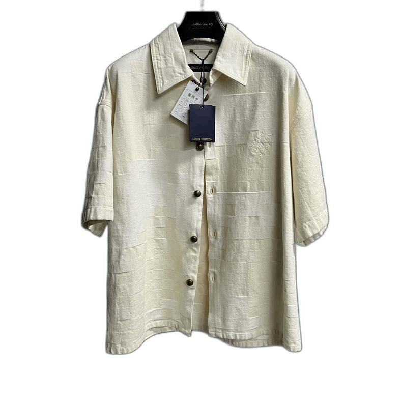 Louis Vuitton Louis Vuitton Beige Short Sleeve Button-Up Shirt Size US XL / EU 56 / 4 - 1 Thumbnail