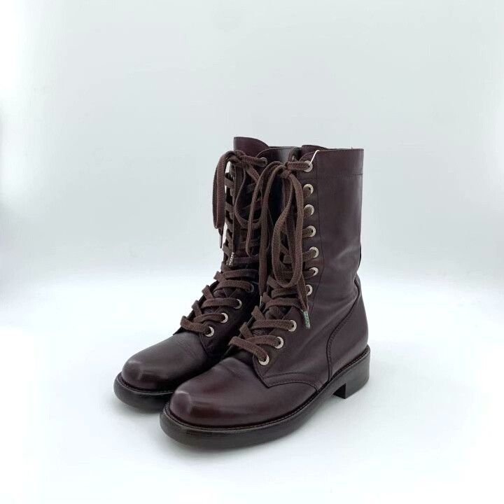 Chanel Chanel Red Leather Ankle Martin Boots Size US 6 / IT 36 - 1 Thumbnail