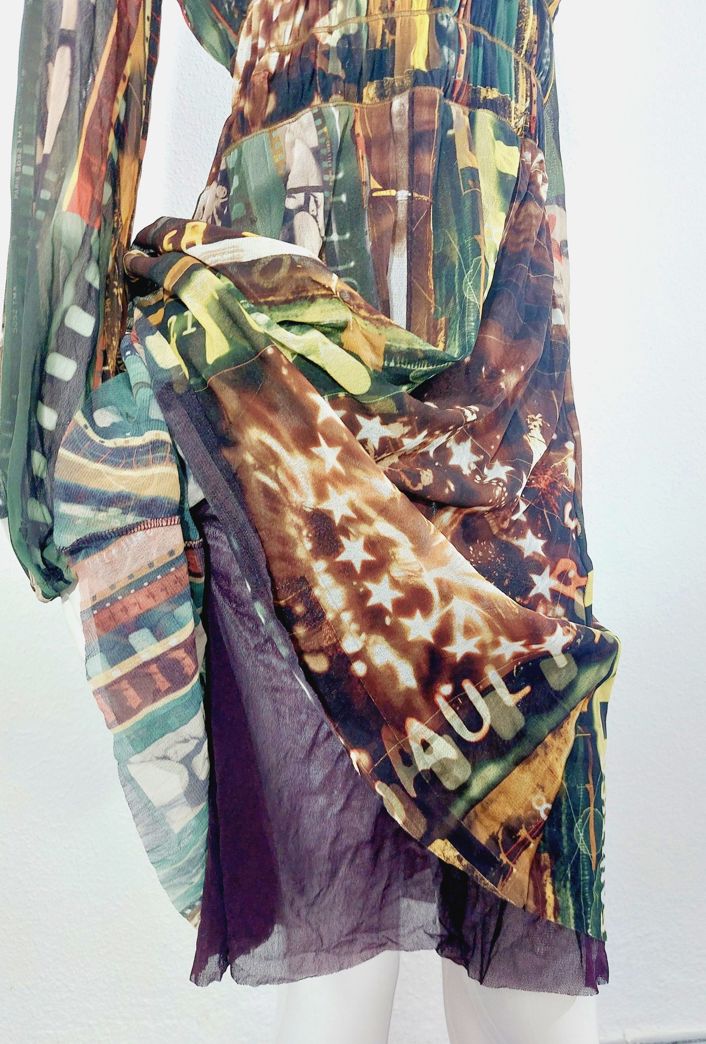 Jean Paul Gaultier Jean Paul Gaultier Faces Face Paris Cinema Mesh Dress Size L / US 10 / IT 46 - 17 Thumbnail