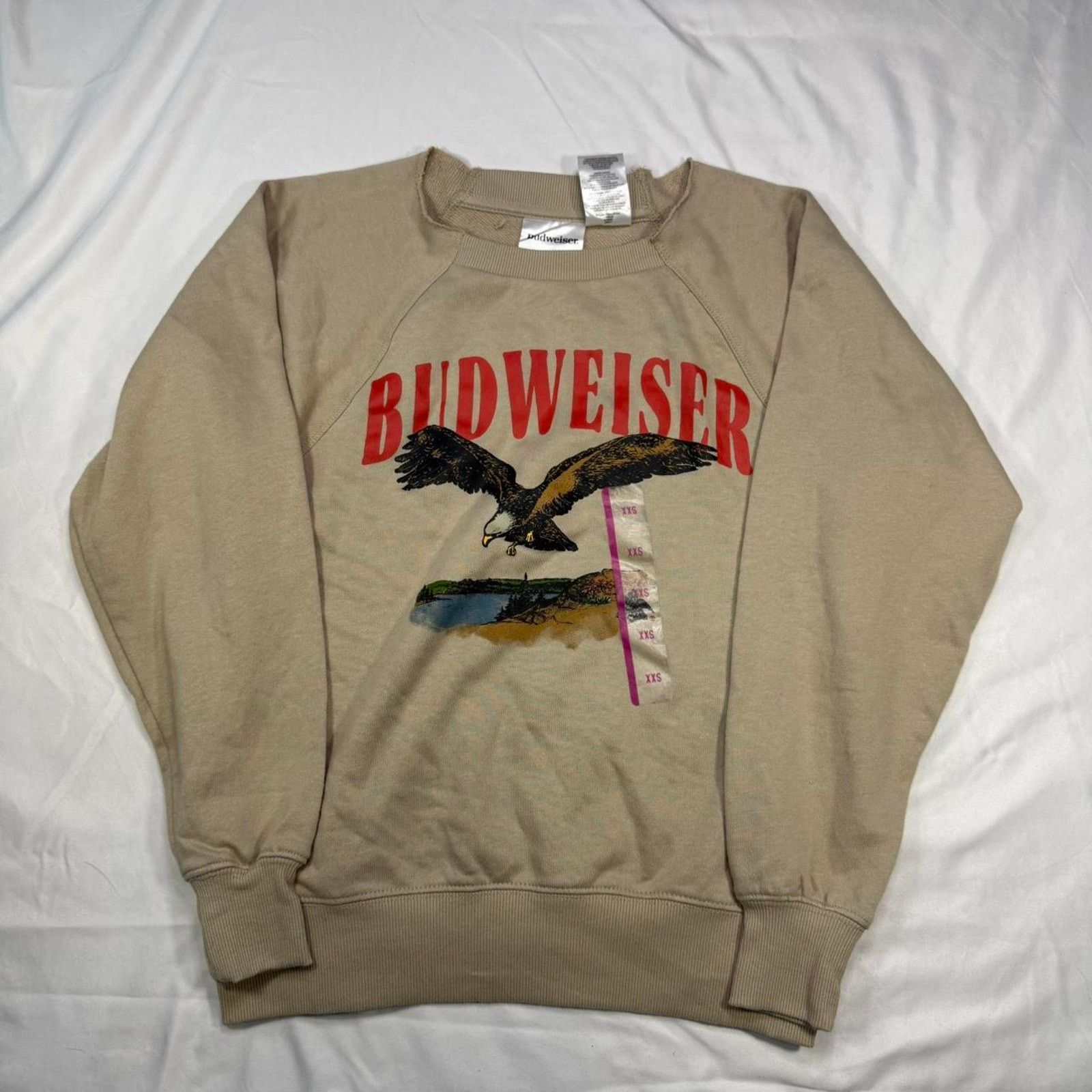 Budweiser Women's Budweiser Eagle Graphic Sweatshirt - Tan - NWT - XXS Size XXS / US 00 / IT 34 - 2 Thumbnail
