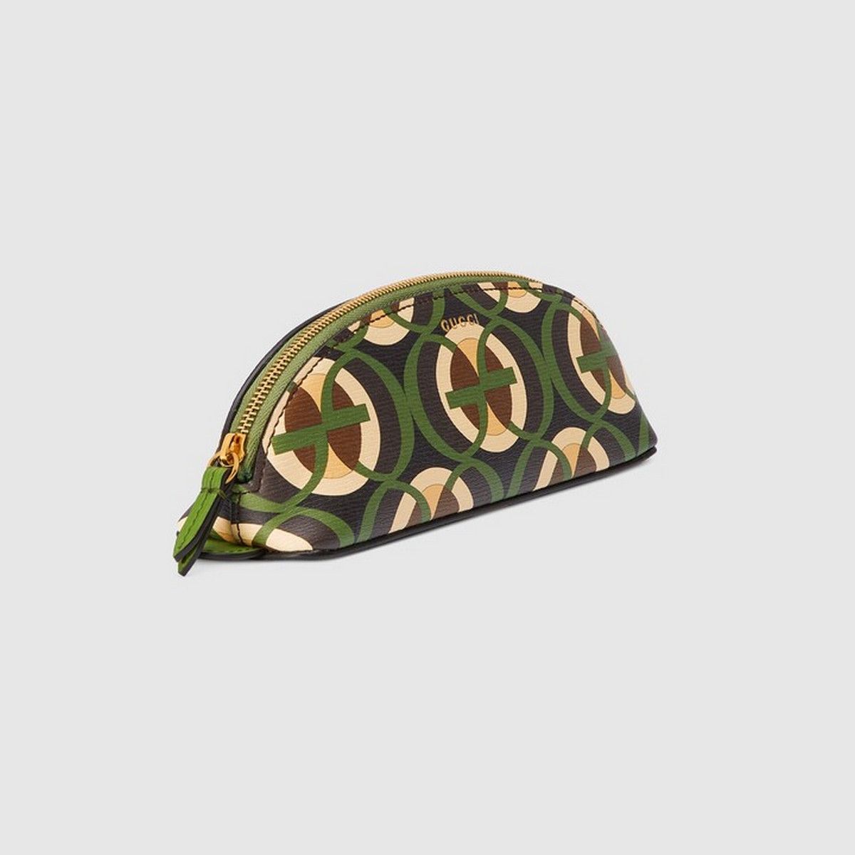 Gucci GUCCI Cascade green brown logo pencil case make up bag Size ONE SIZE - 1 Thumbnail