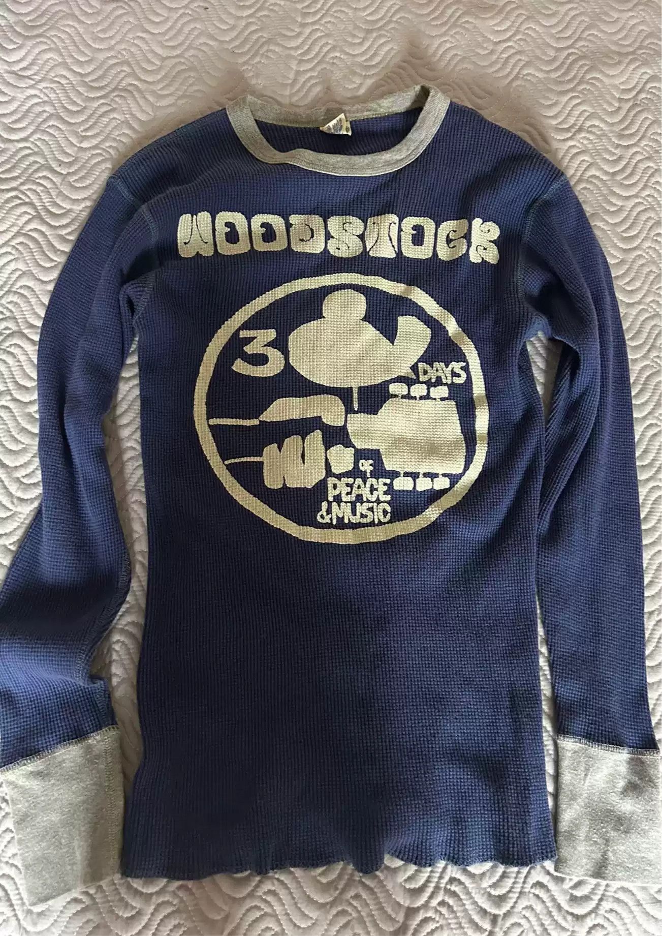 image of Freewheelers Predecessor Skull Horse Bootleggers Color Matching Waffle in Blue, Men's (Size Medium)