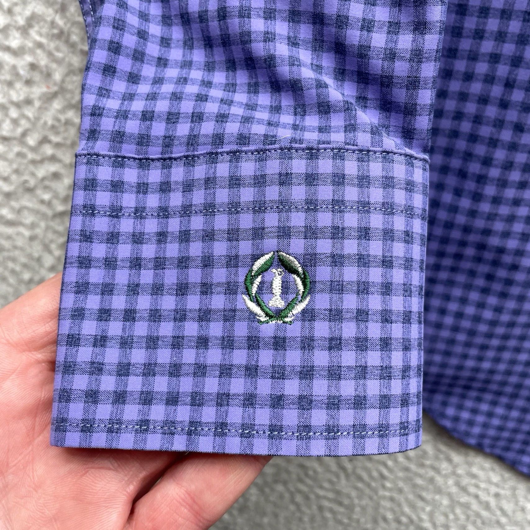 Peter Millar Peter Millar Shirt Mens Medium Purple Check Windowpane Performance Button Down Size US M / EU 48-50 / 2 - 4 Thumbnail