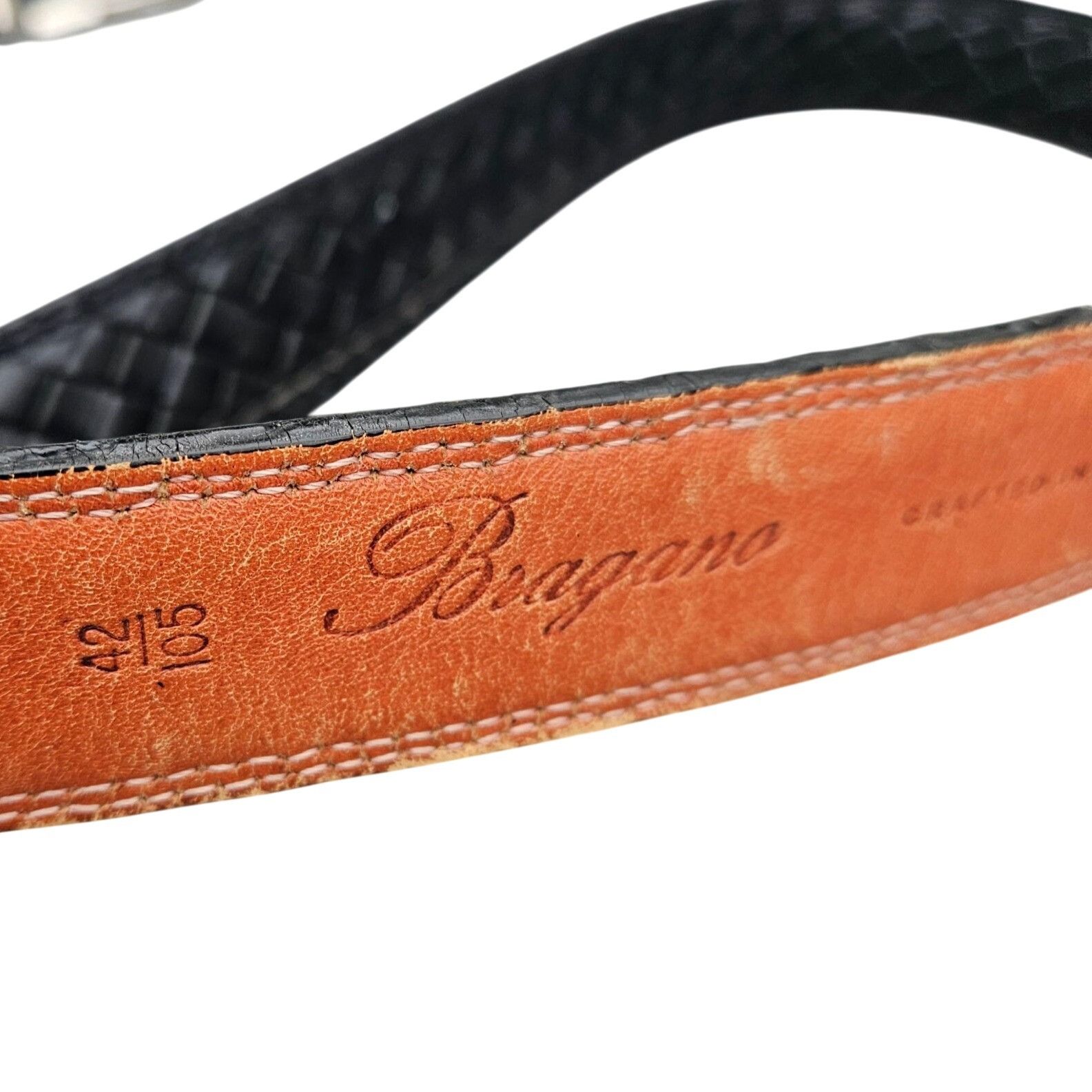 Bragano Bragano Black Woven Leather Belt Mens Made in Canada XL 41–4 Size 42 - 13 Thumbnail